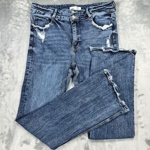 BKE Parker High Rise Bootcut Jeans Distressed Dark Wash 32x31.5 PBK121R